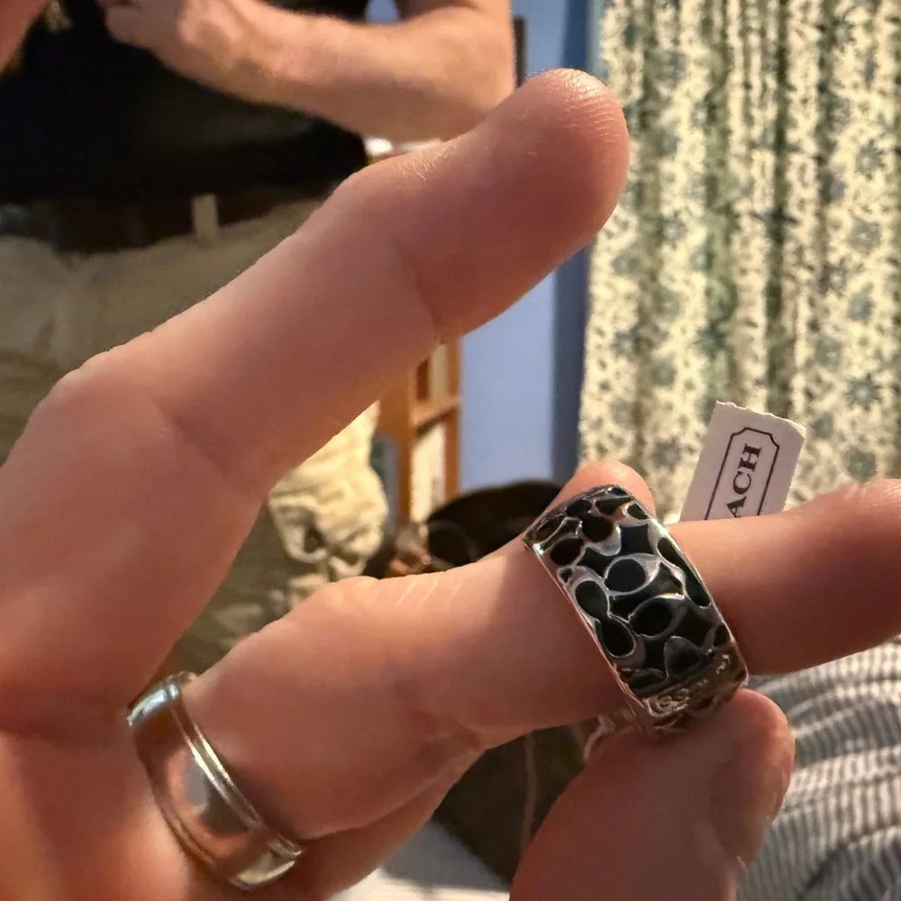 Coach Silver and Black Ring